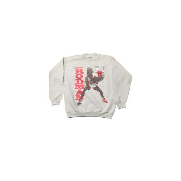 Vintage 90's Dennis Rodman Caricature Crewneck Sz XL Chicago Bulls. - Picture 1 of 5